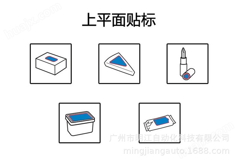半自动不干胶平面贴标机 扁瓶餐盒玩具方瓶纸盒电器平面贴标机示例图5